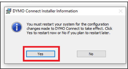 Restart your system popup